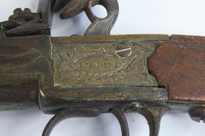 Lot 6 - A 19th century flintlock box-lock pocket...