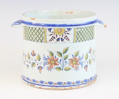 Lot 2080 - A French faience seau a bouteille, early 18th...