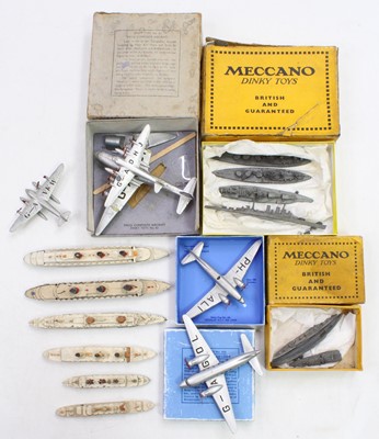 Lot 1445 - A collection of Dinky Toys ships and aircraft,...