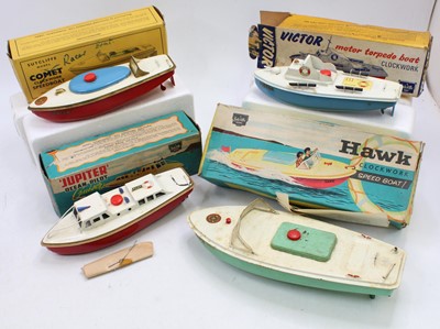 Lot 1856 - Sutcliffe tinplate and clockwork boat model...