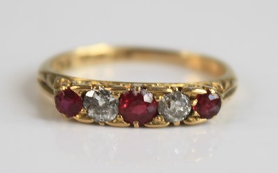 Lot 2242 - An early 20th century 18ct yellow gold, ruby...