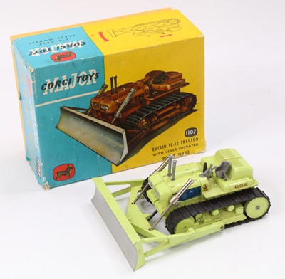 Lot 1216 - Corgi Toys, 1107 Euclid TC12 Dozer, lime green...