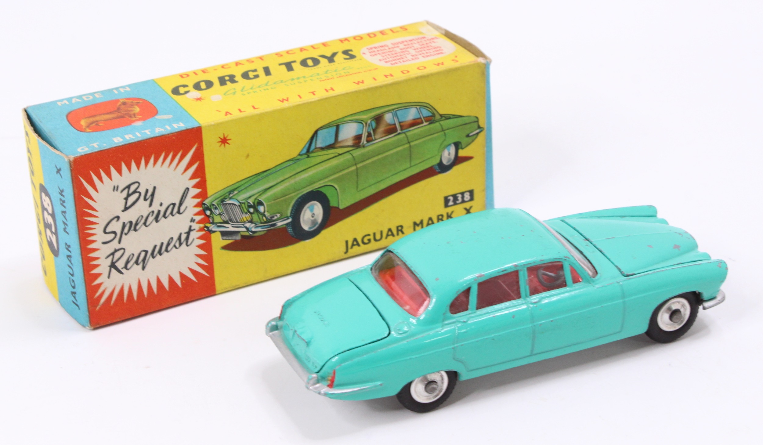 Lot 1021 - Corgi Toys No. 238 Jaguar Mk10 comprising