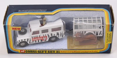 Lot 1249 - Corgi Toys Gift Set 31 Safari Land Rover and...