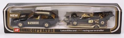 Lot 1251 - Corgi Toys gift set No. 32 Lotus JPS Team Car...