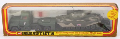 Lot 1266 - Corgi Toys Gift Set 10 Tank Transporter and...