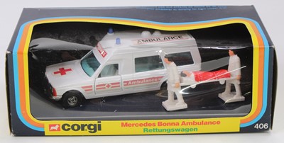 Lot 1097 - Corgi Toys, 406, Mercedes Bonna Ambulance,...