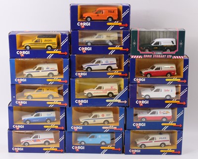 Lot 878 - 16 Corgi Toys modern issue Ford Escort Vans,...