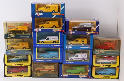 Lot 880 - 16 Corgi Toys modern issue Ford Escort Vans,...