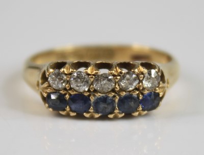 Lot 2231 - A late Victorian 18ct yellow gold, sapphire...