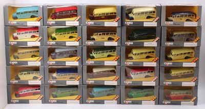 Lot 891 - 25 Corgi Classics Bedford OB Coach models in...