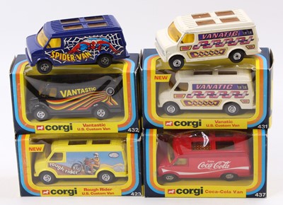 Lot 1340 - Corgi Toys Chevrolet Van group of 6 with...