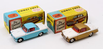 Lot 1153 - Corgi Toys No. 231 Triumph Herald Coupe pair,...