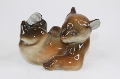 Lot 156 - A Lomonosov porcelain figure of an otter with...