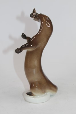 Lot 156 - A Lomonosov porcelain figure of an otter with...