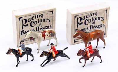 Lot 2060 - Britains Racing Colours boxed group of 2...