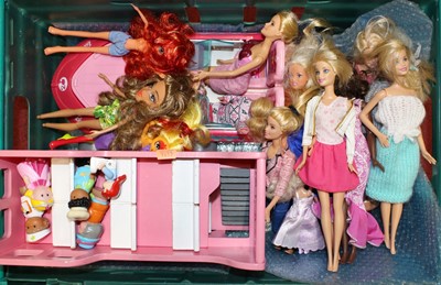 Lot 1532 - One tray of Barbie, Sindy, and Bratz dolls,...
