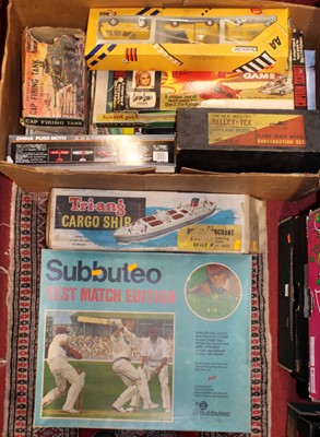 Lot 1541 - One box of mixed plastic kits, diecast, tin...