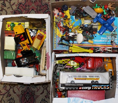 Lot 1545 - Three trays containing mixed diecast, plastic...