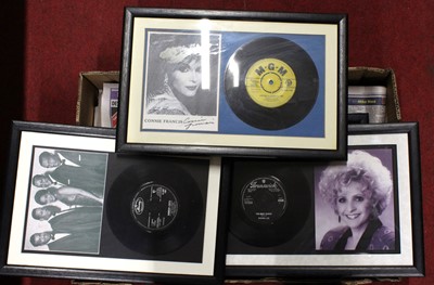Lot 1593 - One tray containing a quantity of framed and...