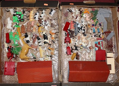 Lot 1650 - Two trays of various Britains and ELC model...