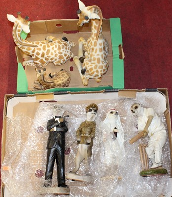 Lot 1651 - Two trays containing a quantity of giraffe and...