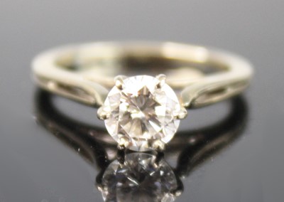 Lot 2274 - A white metal diamond solitaire ring,...