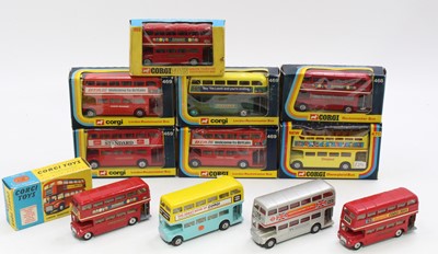 Lot 1344 - A collection of Corgi Toys buses comprising 4x...