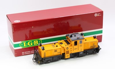 Lot 260 - LGB 20670 G scale 45mm yellow freight...