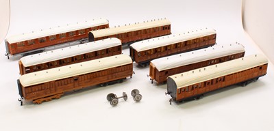 Lot 349 - LNER teak kit/scratch-built bogie coaches....