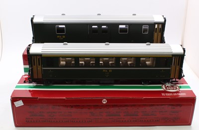 Lot 254 - 2 x LGB G scale 45mm bogie coaches, comprising...