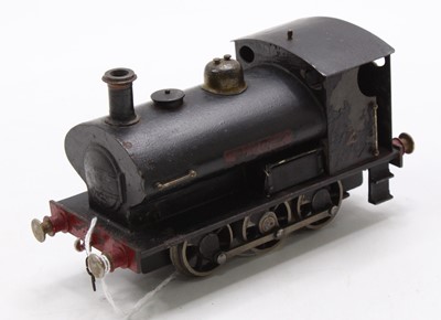 Lot 373 - 0-6-0 saddle tank clockwork loco, black,...