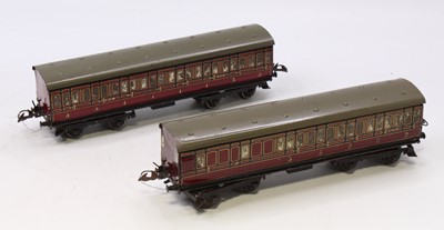 Lot 395 - Two 1935-41 Hornby 0-gauge No.2 Passenger...