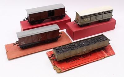 Lot 397 - Four Hornby 0-gauge bogie goods wagons: High...