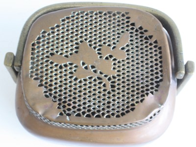 Lot 2084 - A Chinese circa 1900 copper foot-warmer, with...