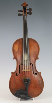 Lot 252 - A Continental violin, having a one piece maple...