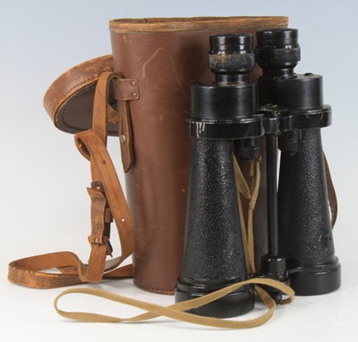 Lot 21 - A pair of WW II period Naval binoculars,...