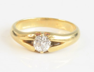 Lot 2283 - A yellow metal diamond solitaire ring,...