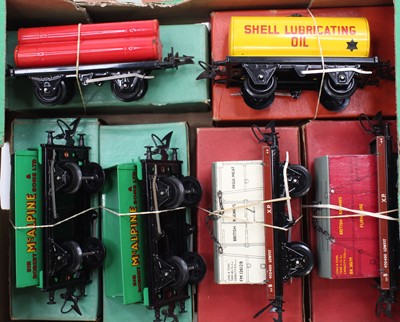 Lot 214 - Six Hornby No.50 goods wagons: two McAlpine...