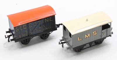 Lot 306 - Two Hornby 0-gauge goods wagons; 1924-30...