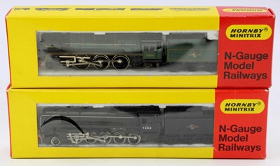 Lot 598 - Two N-gauge Hornby Minitrix locos & tenders:...