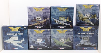 Lot 968 - Seven boxed 1/144 and 1/72 scale Corgi...