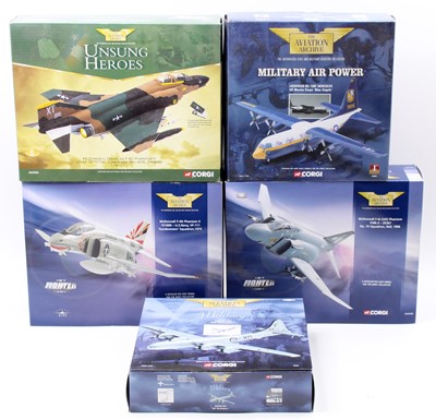 Lot 971 - Five boxed Corgi Aviation Archive mixed scale...