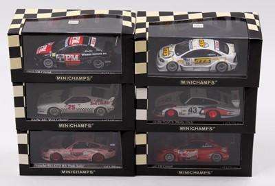 Lot 840 - 6 boxed Minichamps 1/43rd scale racing cars,...