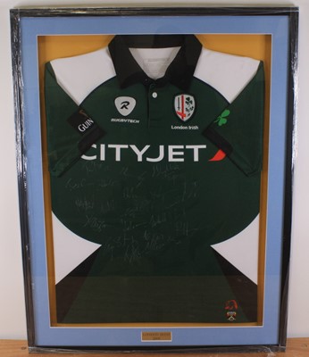 Lot 366 - Rugby Union, a multi signed London Irish team...