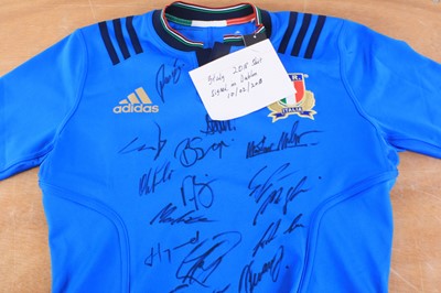 Lot 377 - Football, a multi signed replica Italy shirt...