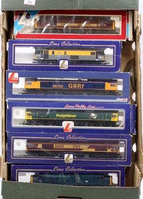 Lot 702 - Six boxed Lima 00 gauge diesel outline...