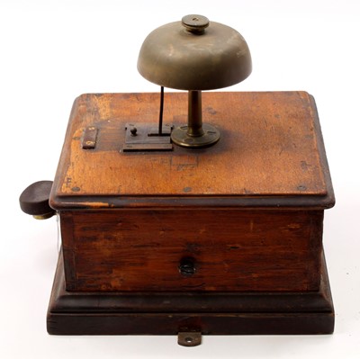 Lot 106 - A Midland Railway mahogany cased block bell...