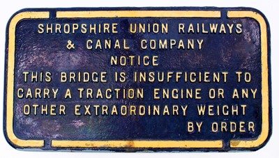 Lot 70 - An original cast iron Shropshire Union...