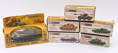 Lot 1341 - Corgi Toys and Crescent Toys boxed military...